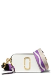 Marc Jacobs The Snapshot Leather Crossbody Bag In New Moon White Multi