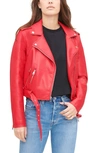 Levi's Faux Leather Fashion Belted Moto Jacket In Red