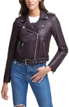Levi's Faux Leather Fashion Belted Moto Jacket In Deep Purple