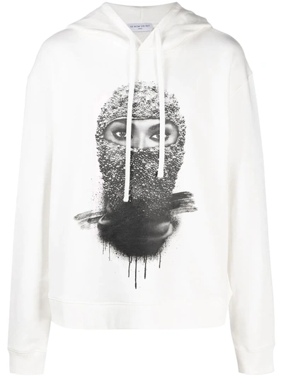 Ih Nom Uh Nit Mask On Cotton Hoodie In White
