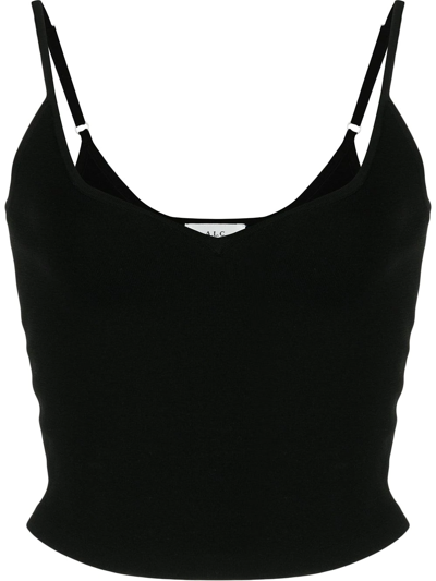 A.l.c Shana Sweetheart-neck Top In Black