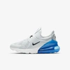 Nike Air Max 270 Extreme Big Kidsâ Shoe In Pure Platinum,signal Blue,white,blue Void