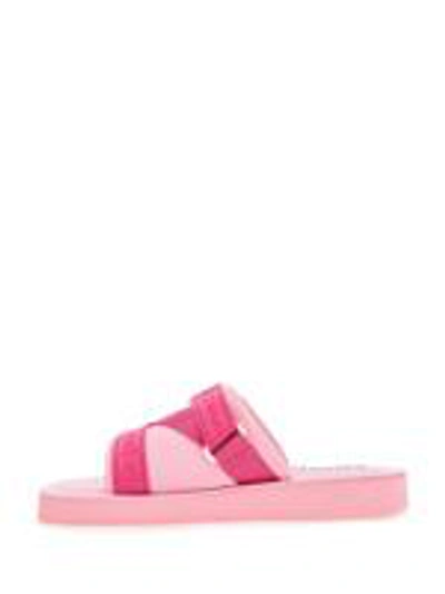 Moschino Logo Tape Neoprene Sandals In Pink