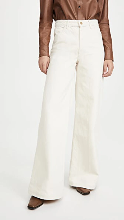 Triarchy High Rise Wide Leg Jeans In Ivory