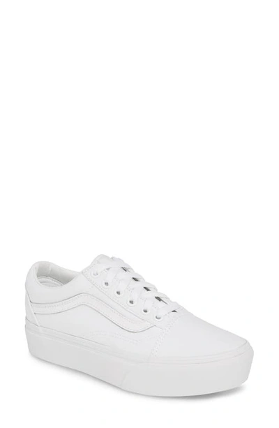 Vans Old Skool Mono Platform Sneaker In White