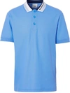Burberry Edney Logo Collar Short Sleeve Pique Polo In Vivid Cobalt