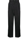 Valentino Technical Fabric Loose-fit Trousers In Dark Blue