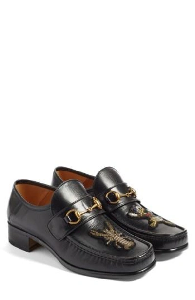 Gucci Vegas Bit Loafer In Nero Leather | ModeSens