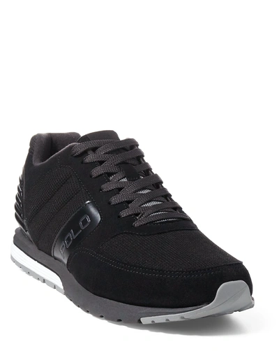 Ralph Lauren Polo Laxman Tech Suede Sneaker In Black | ModeSens