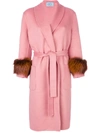 Prada Wool, Angora And Cashgora Fur-trimmed Coat In Pink