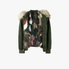 Mr & Mrs Italy Multi Coloured Fur Lined Bomber Jacket In Green
