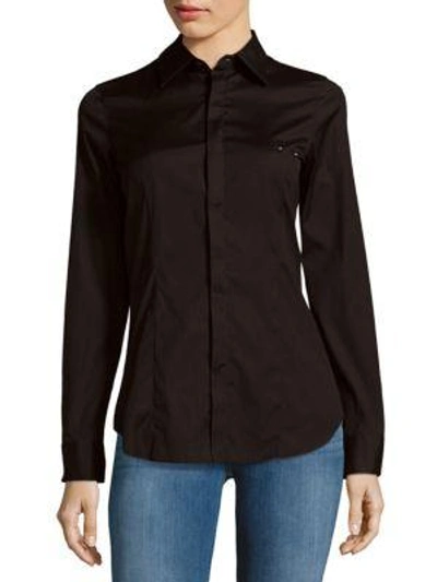 Dsquared2 Point Collar Button-down Shirt In Nero
