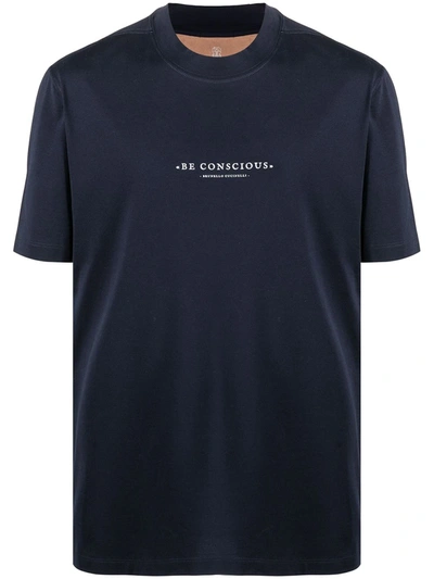 Brunello Cucinelli Be Conscious T-shirt In Blue