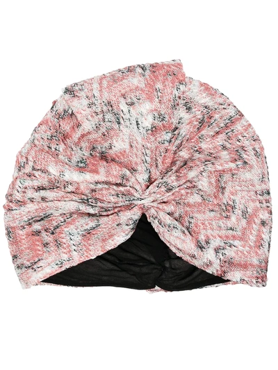 Missoni Abstract Knit Turban In Pink
