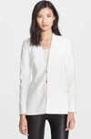 Alice And Olivia Alice + Olivia Long Collarless Blazer In White