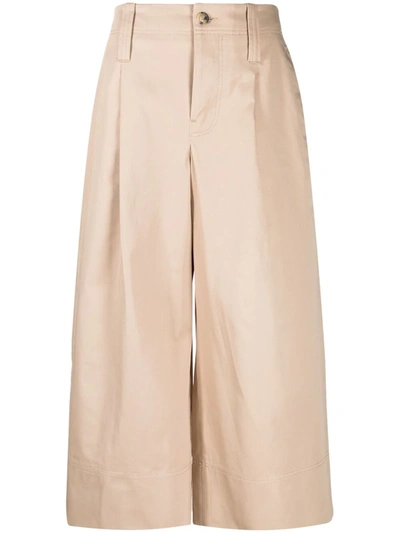 Jw Anderson High-waisted Cropped Trousers In Neutrals