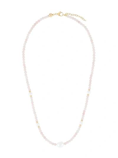 Nialaya Jewelry Baroque Pearl Bead Choker In Pink