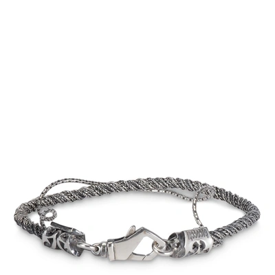 Emanuele Bicocchi Silver Twisted Bracelet In Metal