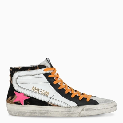 Golden Goose Slide Trainers With Pony Leather Detail In Multicolor