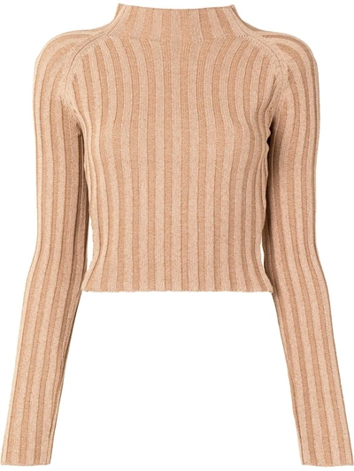 Dion Lee Striped Cut-out Cotton-blend Jumper In Pistachio Forest