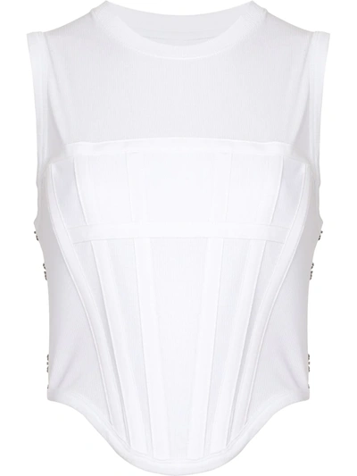Dion Lee Off-white Organic Cotton Tank Top In Ivory