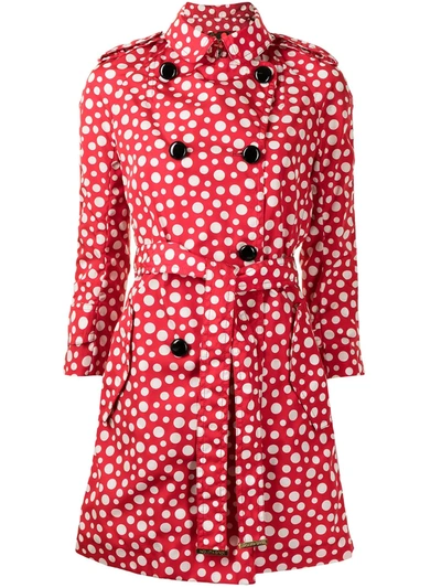 Pre-owned Louis Vuitton 2010s  Dots Infinity Yayoi Kusama Trench Coat In Red