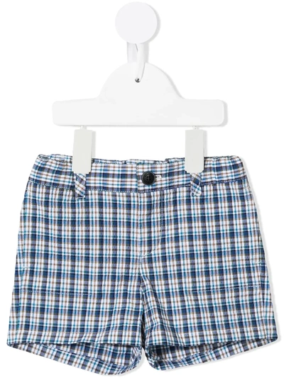 Bonpoint Babies' Plaid Check Stretch-cotton Shorts In Blue