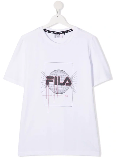 Fila Teen Lea Logo-print Cotton T-shirt In White