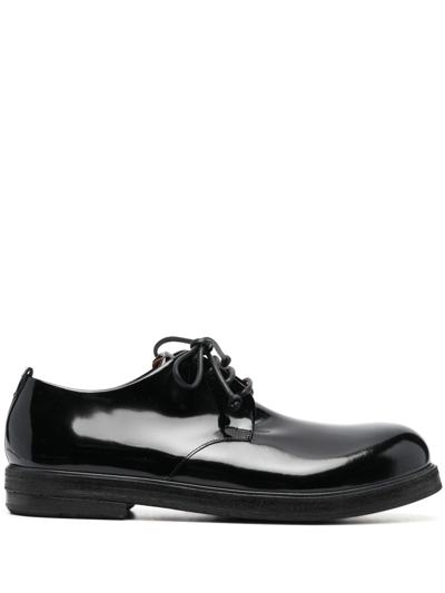 Marsèll Lace-up Patent Derby Shoes In Nero