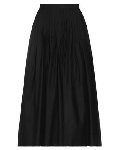 Barena Venezia 'dacia Gassa' Pleat Cotton Midi Skirt In Black