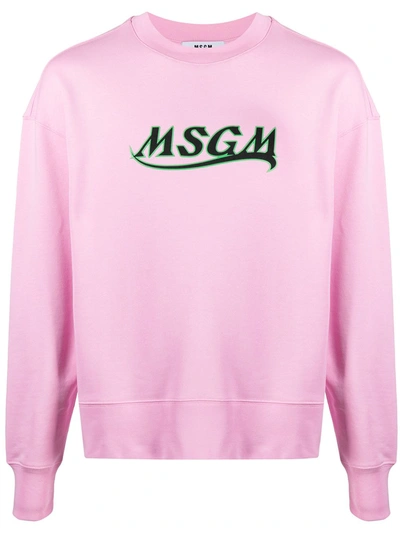 Msgm Logo印花卫衣 In Pink