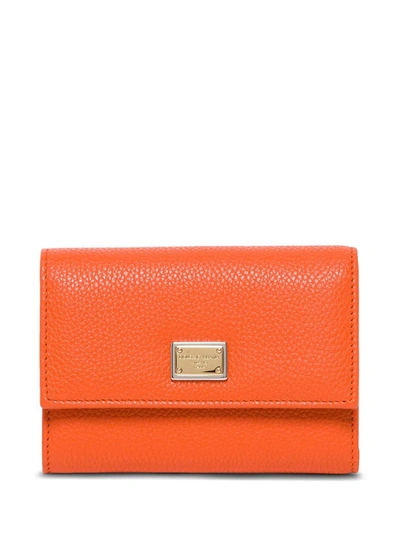 Dolce & Gabbana Small Continental Wallet In Orange