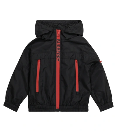 Burberry Kids' Logo印花夹克 In Black