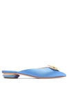 Nicholas Kirkwood Eden Crystal-embellished Satin Backless Loafers In Blue