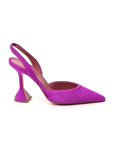 Amina Muaddi Holli Slingback Pumps In Purple