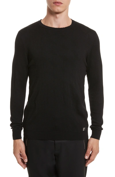 Versace Frame Jacquard Sweater In Black