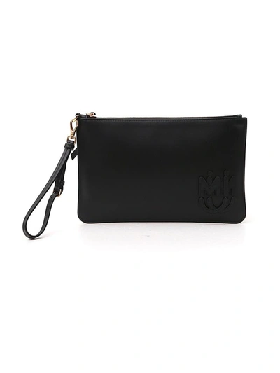 Miu Miu Zipped Clutch Bag In Black
