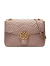 Gucci Gg Marmont Large Chevron Quilted Leather Shoulder Bag In Porcelain Rose