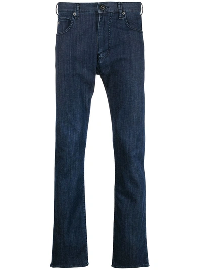 Emporio Armani Straight Leg Jeans In Blau