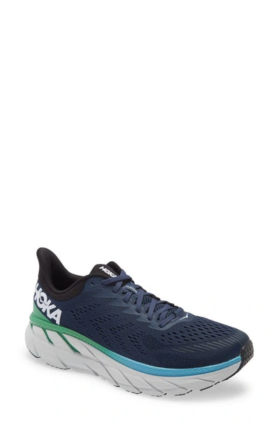 Hoka One One Clifton 7 Running Shoe In Moonlit Ocean/ Anthracite