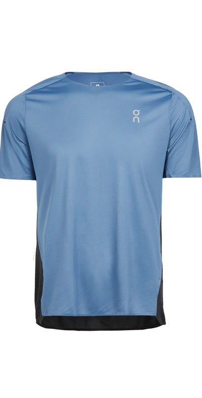 On Performance-t Running T-shirt In Cerulean/black