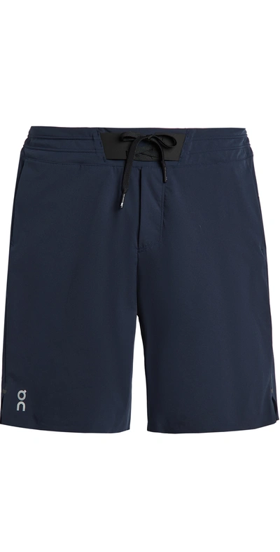 On Hybrid 2.0 2-in-1 Straight-leg Stretch-shell Drawstring Shorts In Navy