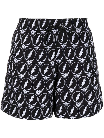 Amiri Black Grateful Dead Edition Skull Swim Shorts