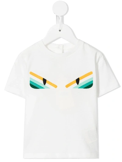 White fendi top eye t shirt