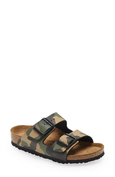 Birkenstock Girls' Arizona Buckle Slide Sandals - Toddler, Little Kid In Desert Soil Camo Khaki