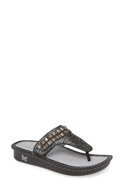 Alegria 'vanessa' Thong Sandal In Soiree Silver Leather