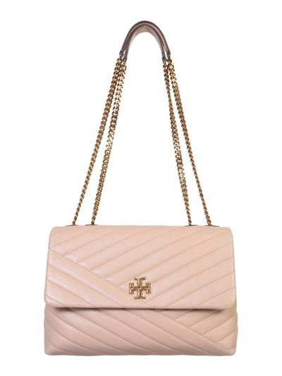 Tory Burch Kira Nude Leather Shoulder Bag In Neutrals