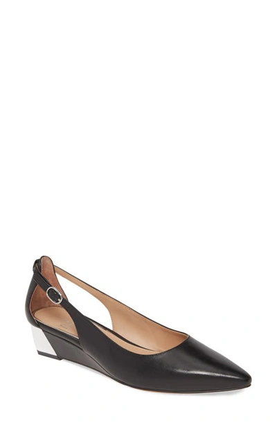 Linea Paolo Velia Wedge Pump In Black Leather