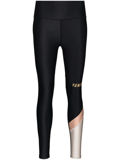P.e Nation Sweeper Color-block Recycled Stretch Leggings In Black