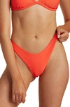 Billabong Tanlines Hike High Leg Bikini Bottoms In Hot Coral